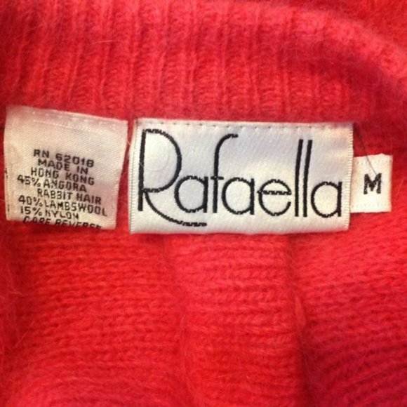 Vintage Rafaella 45% Angora Fuzzy Sweater Womens Medium Dolman - Picture 5 of 5
